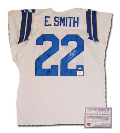 Emmitt Smith Autographed Authentic Style Dallas Cowboys White Jersey