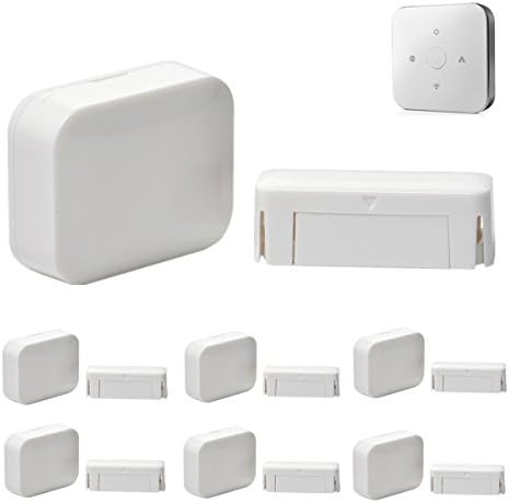 iHomeware Door/Window Sensor, Smartphone Android/IOS Controlled Zigbee Wireless Home Security Intrusion Alarm System, 7/pack with Gateway