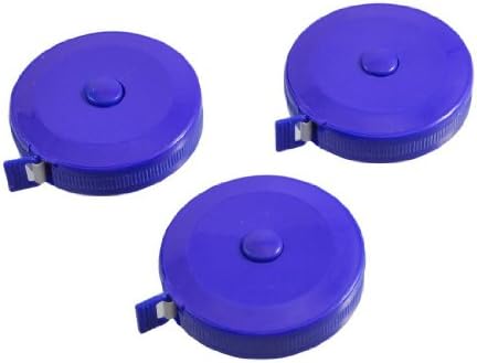 Blue Round Case Automatic Retractable Sewing Tape Measure 150cm 60 Inches 3pcs