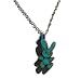 Steven Shein Mini Stacked Laser Cut Wood & Acrylic Necklace -- Bummy Rabbit ( Turquoise And Blue Glitter)
