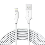 【Apple認証 (Made for iPhone取得)】 Anker PowerLine ライトニングUSBケーブル 【防弾仕様の高耐久ケブラー繊維】 急速充電&amp;高速データ通信対応 iPhone 6s / 6s Plus / iPad Pro / iPad Air / iPad mini / iPod touch 他対応 (ホワイト 3.0m)
