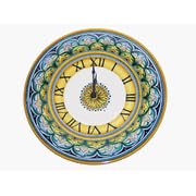 Geometric Italian Ceramic Blue and Green Wall Clock by Piatti Ceramic Art