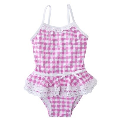 インポート子供水着  千鳥格子柄 ワンピース水着　18ヶ月【メール便送料無料】