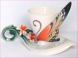 Franz Porcelain Tiger Swallowtail Butterfly Cup/Saucer