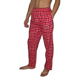 Mens NFL Tampa Bay Buccaneers Plaid Cotton Thermal Sleepwear / Pajama Pants - Red & Black (Size: S)