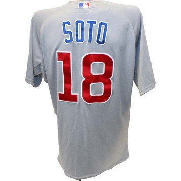 Geovany Soto Jersey - Chicago Cubs 2011 Game Worn #18 Grey Cool Base Jersey (48)