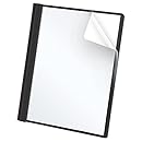 Oxford Clear Front Report Covers, Letter Size, Black, 25 per Box (55806)
