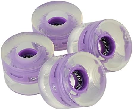 85A LED Light up Skateboard Wheels with Spacers Pack of 4 (Purple)