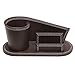 Modern Multipurpose Brown Leatherette Desktop Organizer w/ Pencil Holder & Business Card Slot - MyGift®