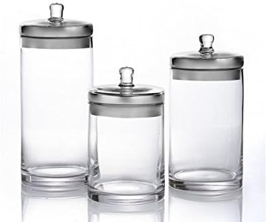 Fifth Avenue 3 Piece Glass Canisters with Silver Lids by Fifth Avenue
