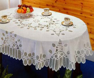 Battenberg Vinyl Lace Tablecloth 54x72 Oval