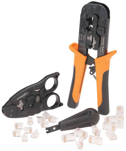Paladin 4909 Network Tool Bundle with Data SureStrip, All-in-One Tool, Non-Impact 110 Punchdown Tool, 10 RJ11 and RJ45 Modular Plugs