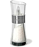 Cole and Mason Inverta Flip Salt Mill, Brushed Chrome and Clear Acrylic