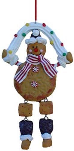 Ginger Cane Dangle Leg Gingerbread Ornaments Pulling Taffy [36359A]