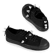 MENS Sizing Black Canvas Spiked Steel Toe Sneaker Shoe Punk Goth