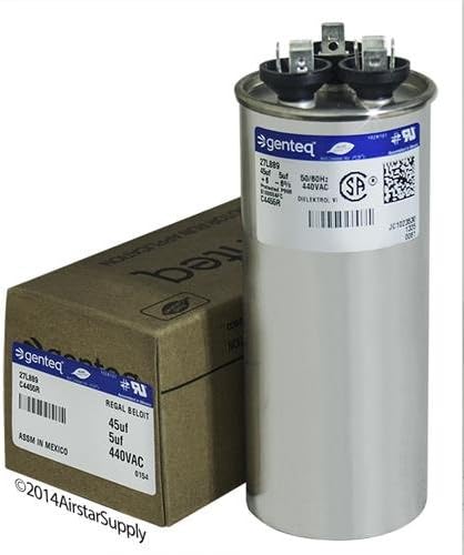 97F9851 - 45 + 5 uf MFD 440 Volt VAC - Genteq Round Dual Run Capacitor Upgrade