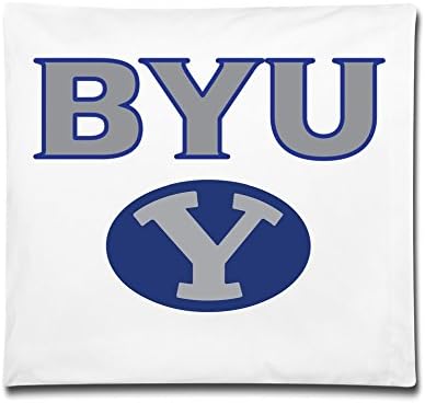 Brigham Young University &amp; BYU &amp; Y Logo 18 X18 Inch Pillow Cushion Cover White