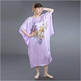 Maternity Sleepwear Pajamas by TexereSilk, 100% Silk, Hand Painted & Hand Dyed Art -- Parrots in Wisteria (One Size)