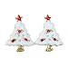White Glitter Christmas Tree Clip on Earrings