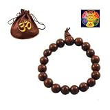 Tibetan Buddhist Bodhi Seeds Prayer Beads Wrist Mala Bracelet with Hemp Om Mala Bag