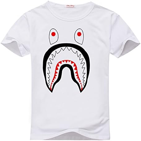 Hernandey Men's Bape Shark Cotton Tee L White