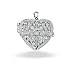 Bling Jewelry Sterling Silver CZ Vintage Style Heart Locket Pendant