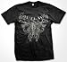 Outlaw Skull and Antlers Mens Biker T-shirt, Outlaw Skull Tattoo Style Design Mens Shirt