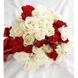 Flowers - Rose & Spray Rose Attendant Bouquet - Red
