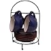 Kitchen & Housewares : Ceramic Blue Terracotta Coffee Cup & Saucer Set with Rack