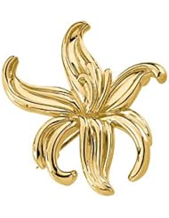 18K Yellow Gold Flower Brooch -- LIFETIME WARRANTY