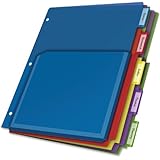 Cardinal Expanding Pocket Poly Divider, 5-Tab, Multi-Color (84012CB)