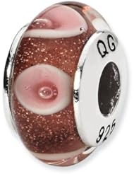 Sterling Silver s Lt. Pink Hand-blown Glass Bead by Reflection Beads, Best Quality Free Gift Box Satisfaction Guaranteed