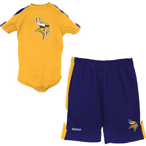 Reebok Minnesota Vikings Infant Colorblock Creeper & Short Set Infant 18 Months