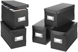 Cd Boxes Set Of 5, SET OF 5, BLACK
