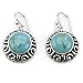 Jewelry : Round Turquoise Sterling Silver Frenchwire Earrings by Barse