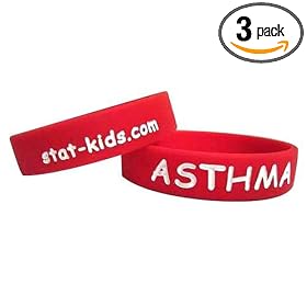 Click here to buy STAT KIDS Health ID Wristband, Asthma, Small (Pack of 3) by STAT KIDS.