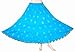 New Boho Womens Fashion Belly Dance Gypsy Hippie Silver Hand Block Print Crinkle Tiered Turquoise Long Skirt Indian Clothing Skirt