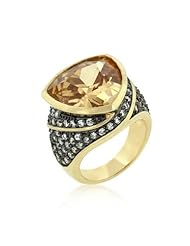 Triangle Cut Two-Tone Cocktail Ring