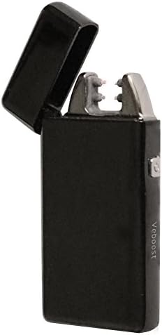 Veboost Popular Electronic lighter Double Arc X Pulse Windproof Flameless Arc Cigarette Lighter Cigar Lighter No Gas Cigarette Arc Lighter Black ice