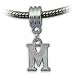 Stylish Silver Plated Letter M Dangle Charm by Divine Beads © Simply Slides on Slides Off Your Brac