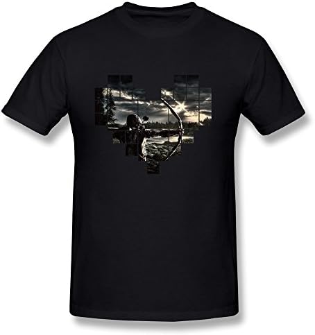 Rose Memery Men's Heart Green Arrow T-shirts Black L
