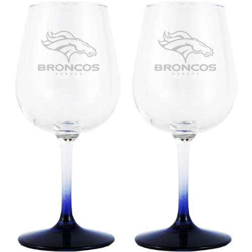 Boelter Denver Broncos 12oz. Clear Wine Glasses- Set of 2 Set of 2