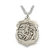 Sterling Silver 3/4" Shield Engraved St. Michael Medal on 20" Chain