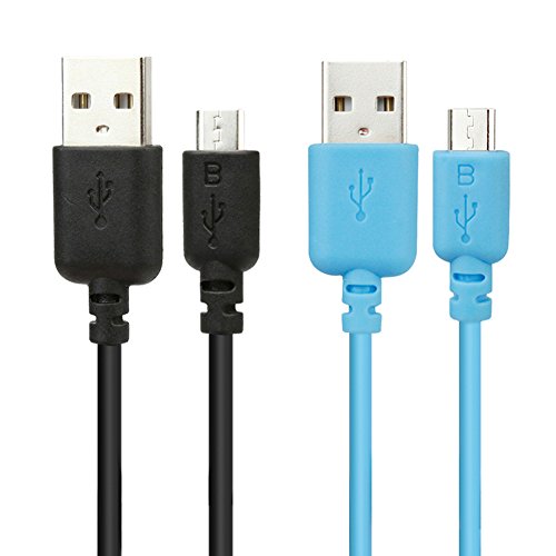 Micro-USB Cable, EZOPower 2-Pack Extra Long 10ft Micro-USB 2in1 Sync USB Data Cable (Blue / Black) for Samsung, BlackBerry, HTC, LG, Motorola, Nokia and more Cell phone Smartphone Tablet eBook