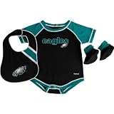 Reebok Philadelphia Eagles Newborn Creeper, Bib and Bootie Set 6-9 Months