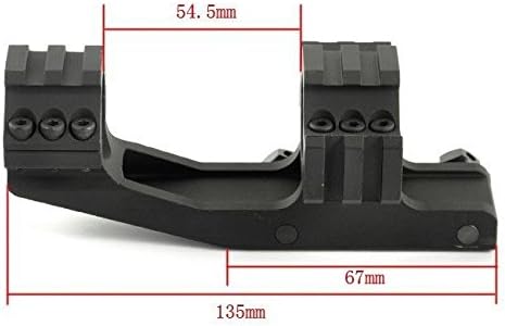 Fast Dealz Tactical 30mm Dual Ring Cantilever Scope Mount Black TRI Mount for Lasers, Flashlights, Nikon, Leupold, Vortex, Burris