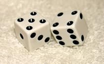 Rare Vintage Mini White Opaque French Bakelite Dice Pair