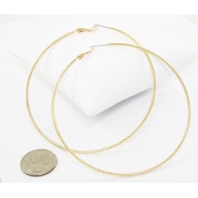 Beautiful 24k Gold Layered GL X-Large 3 1/2