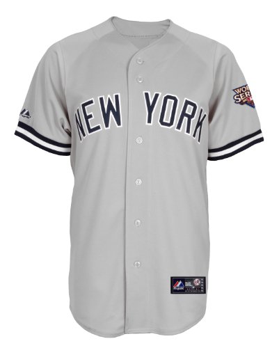 MLB Men's New York Yankees Curtis Granderson Road Gray Short Sleeve 6 Button Synthetic Replica Baseball Jersey Spring 2012  (Road Gray, Medium)