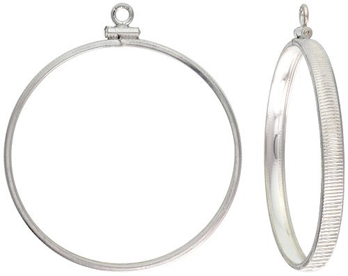 Sterling Silver Screw Top Coin Bezel, for the Nickel (5 Cent Coin) 21.0 mm Coin
